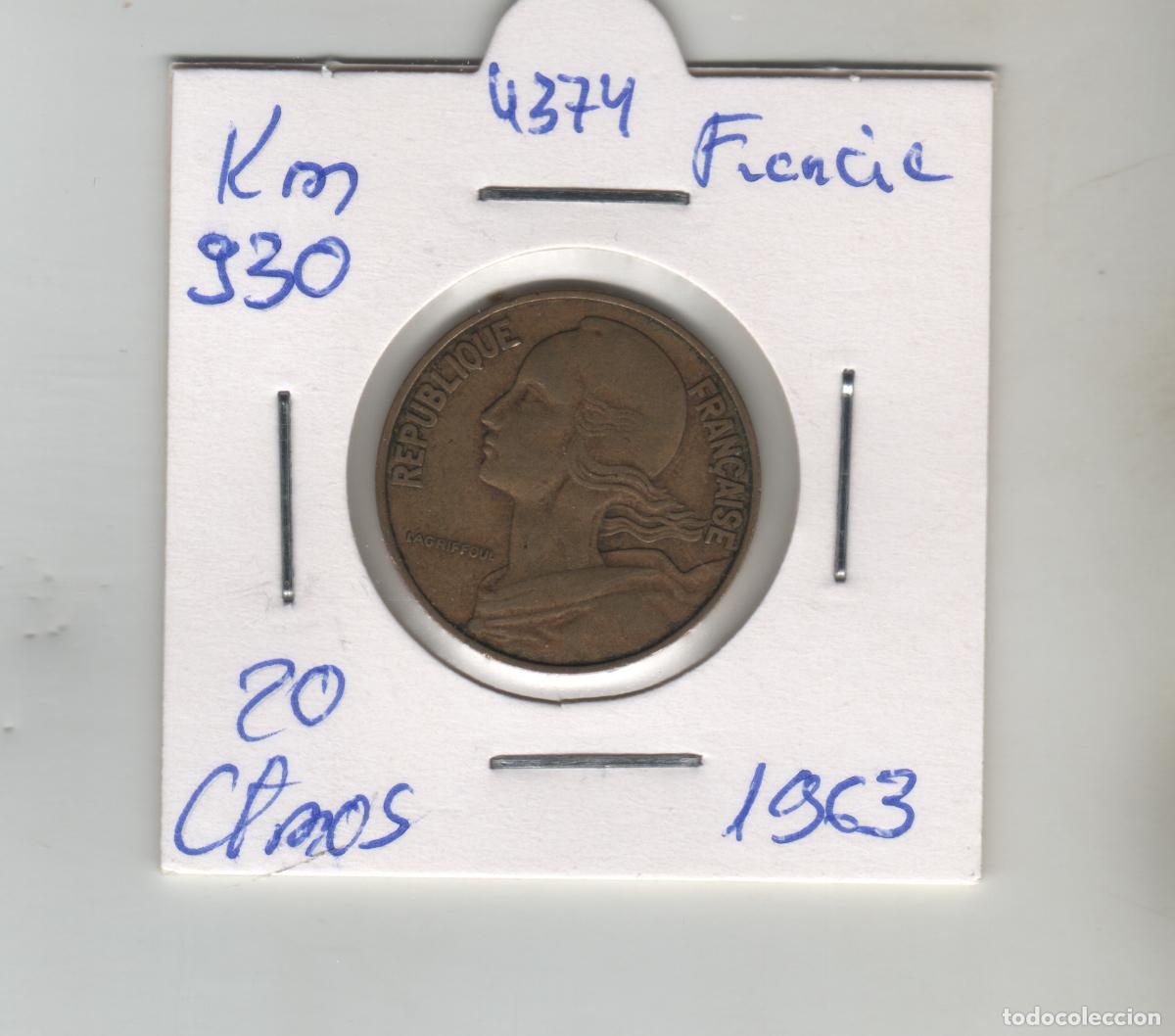 Monedas antiguas de Europa: FRANCIA 20 CENTIMOS 1963 - Foto 1