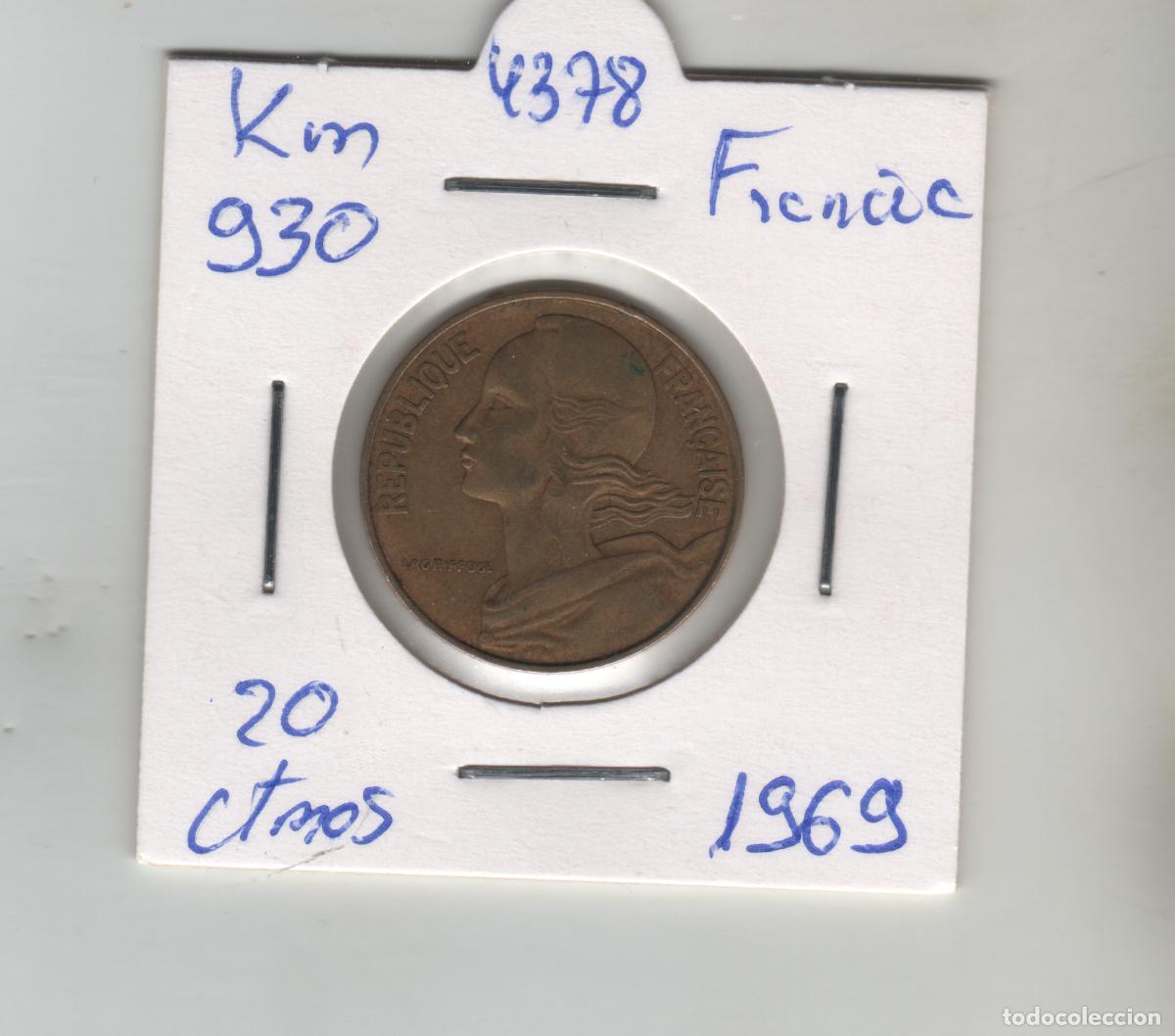 Monedas antiguas de Europa: FRANCIA 20 CENTIMOS 1969 - Foto 1