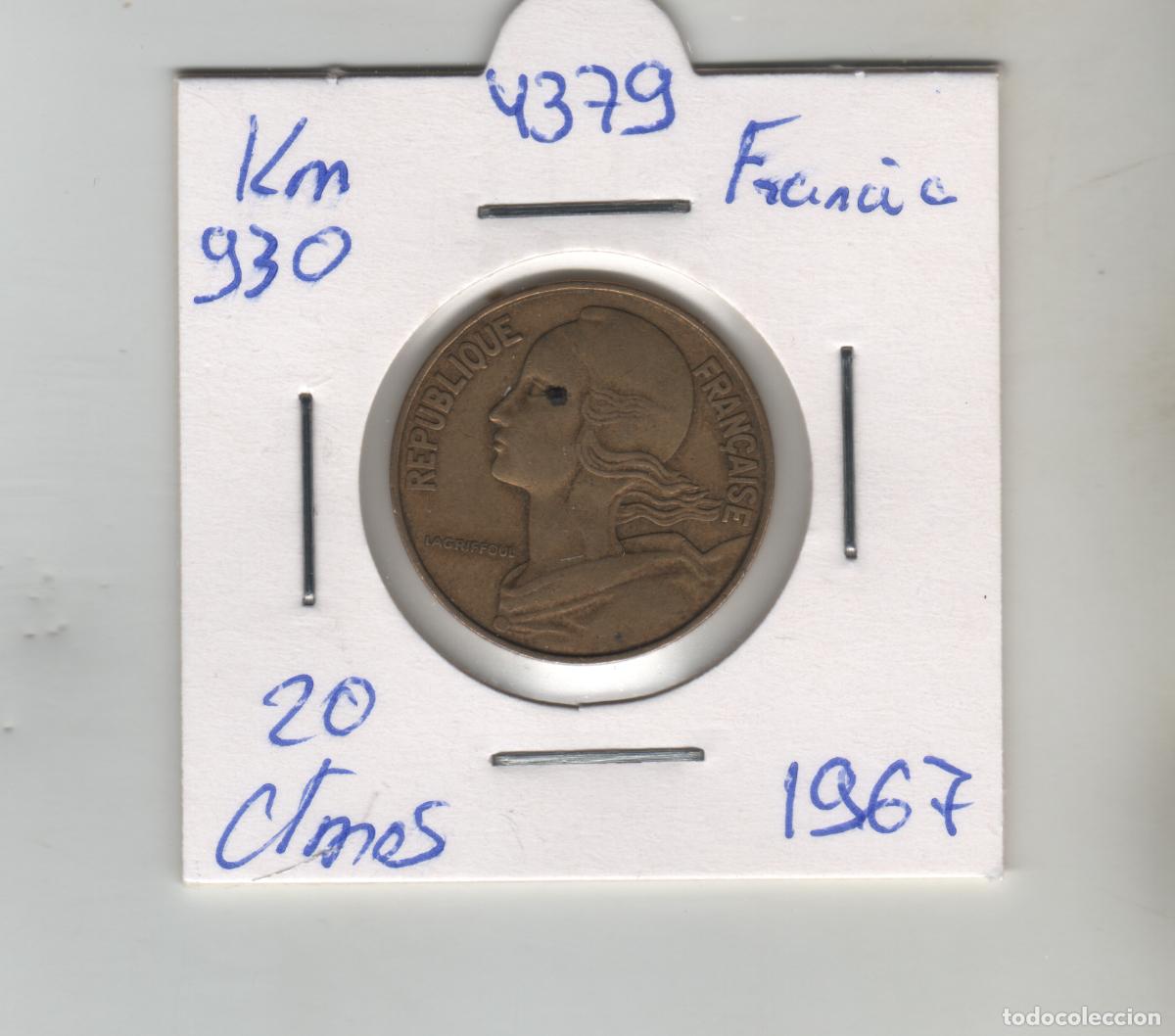 Monedas antiguas de Europa: FRANCIA 20 CENTIMOS 1967 - Foto 1