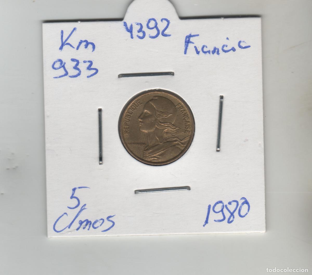 Monedas antiguas de Europa: FRANCIA 5 CENTIMOS 1980 - Foto 1