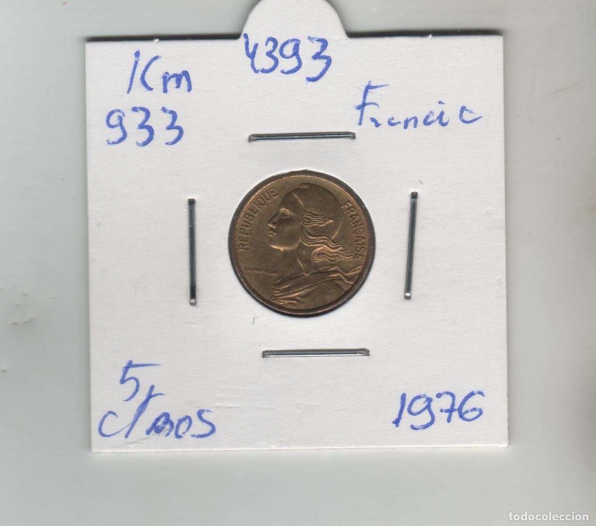 Monedas antiguas de Europa: FRANCIA 5 CENTIMOS 1976 - Foto 1