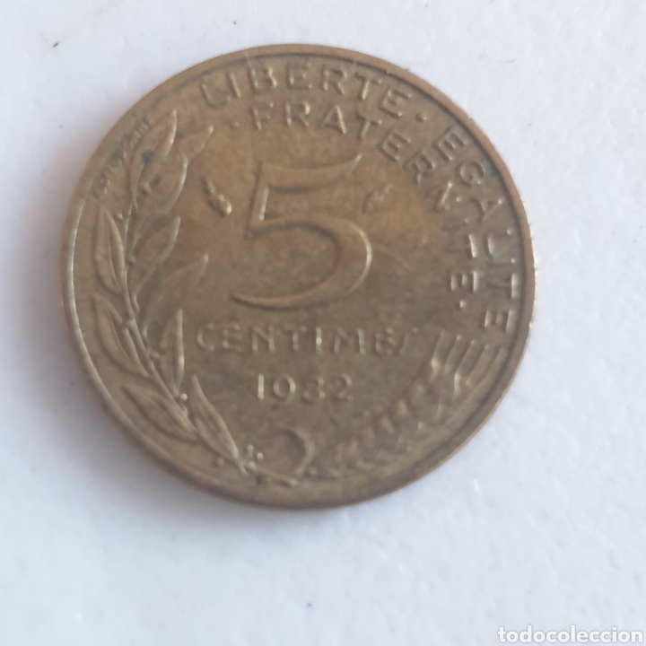 Monedas antiguas de Europa: 5 centimos 1982 Francia - Foto 2
