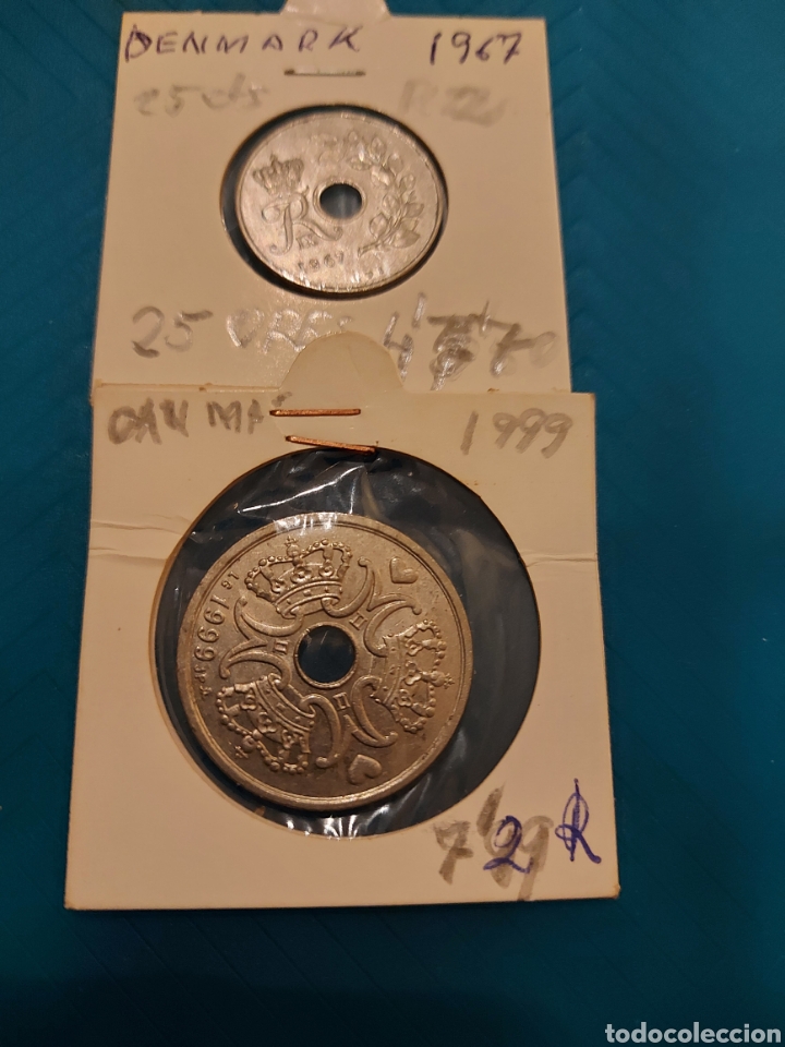 Monedas antiguas de Europa: 2 monedas Dinamarca - Foto 1