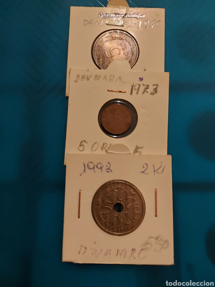 Monedas antiguas de Europa: 3 monedas Dinamarca - Foto 1