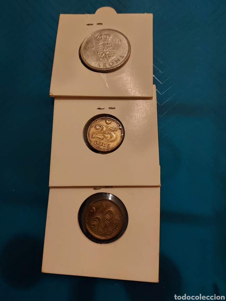 Monedas antiguas de Europa: 3 monedas Dinamarca - Foto 2