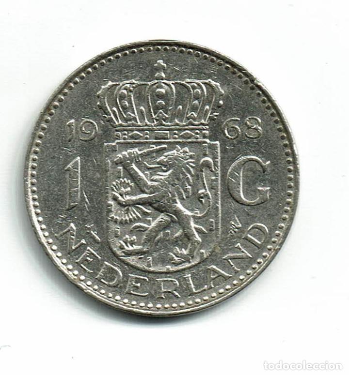 Monedas antiguas de Europa: HOLANDA 1 GULDEN 1968 - Foto 2