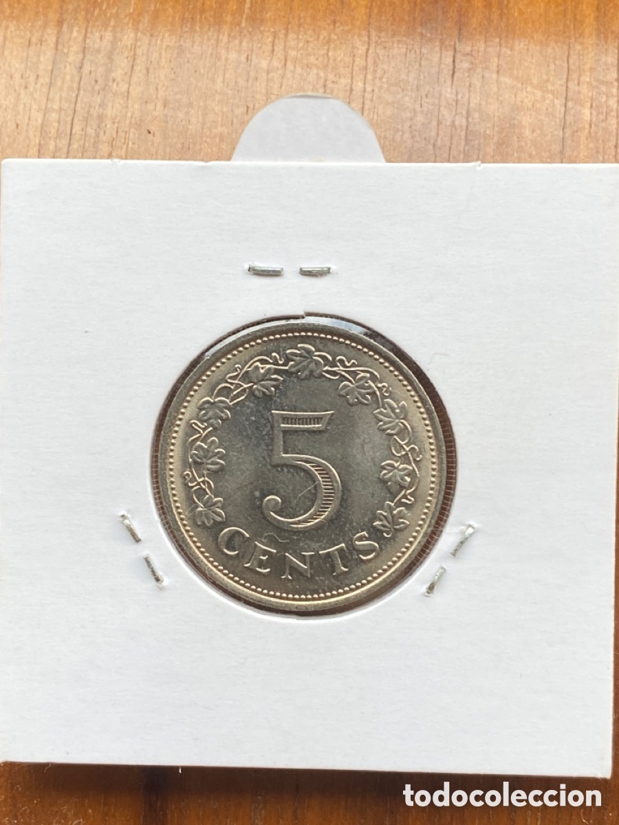 Monedas antiguas de Europa: Moneda de 5 c&eacute;ntimos de Malta de 1972 - Foto 2