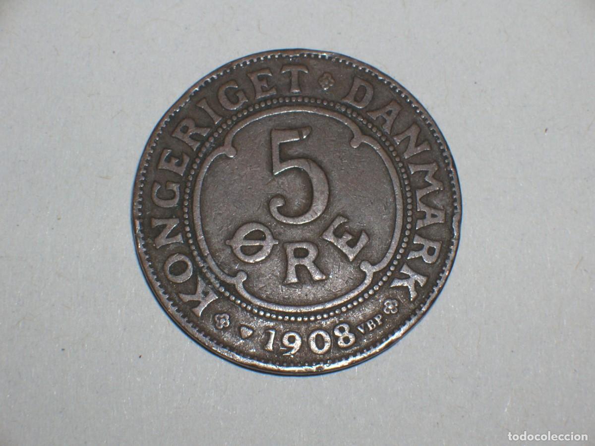 Monedas antiguas de Europa: DINAMARCA 5 ore 1908 (12560) - Foto 2