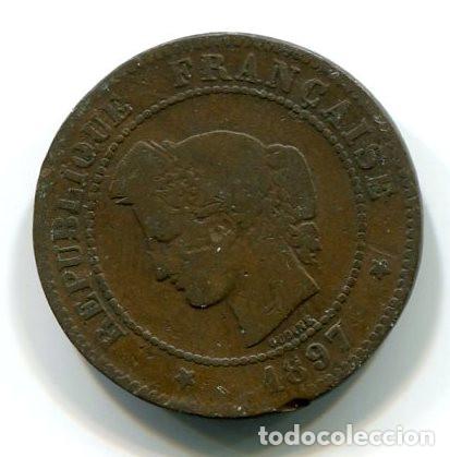 Monedas antiguas de Europa: Francia. Moneda de 5 centimos de 1897 - Foto 1