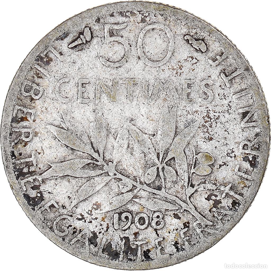 Monedas antiguas de Europa: [#1462945] Moneda, Francia, 50 Centimes, 1908 - Foto 2
