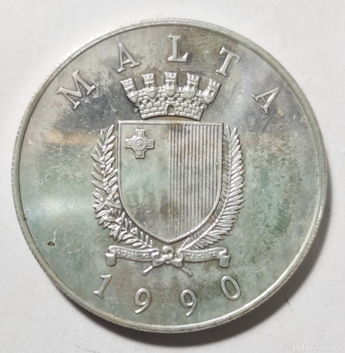 Monedas antiguas de Europa: MALTA 5 LIRAS 1990. - Foto 2