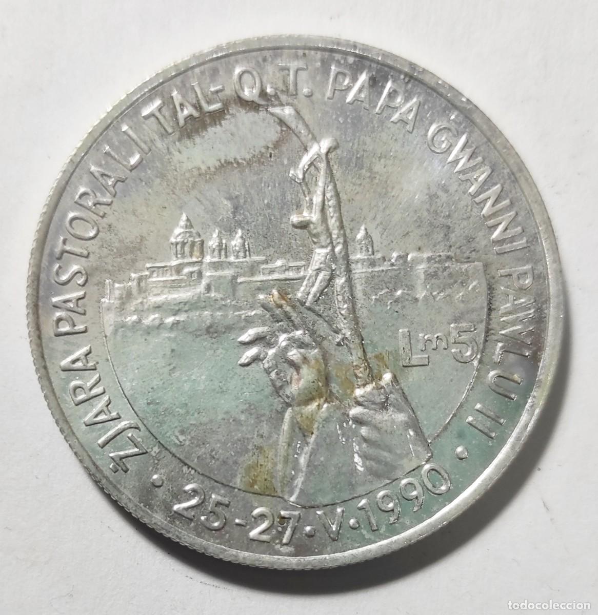 Monedas antiguas de Europa: MALTA 5 LIRAS 1990. - Foto 1