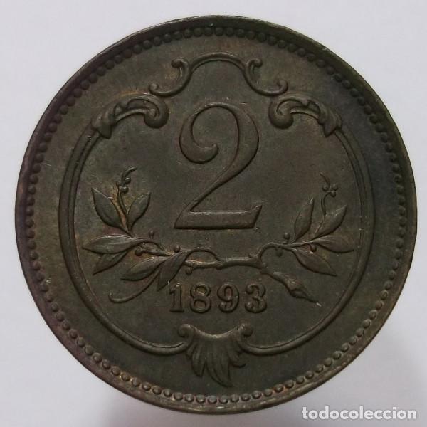 Monedas antiguas de Europa: 2 Heller 1893 (Austria) - Foto 1