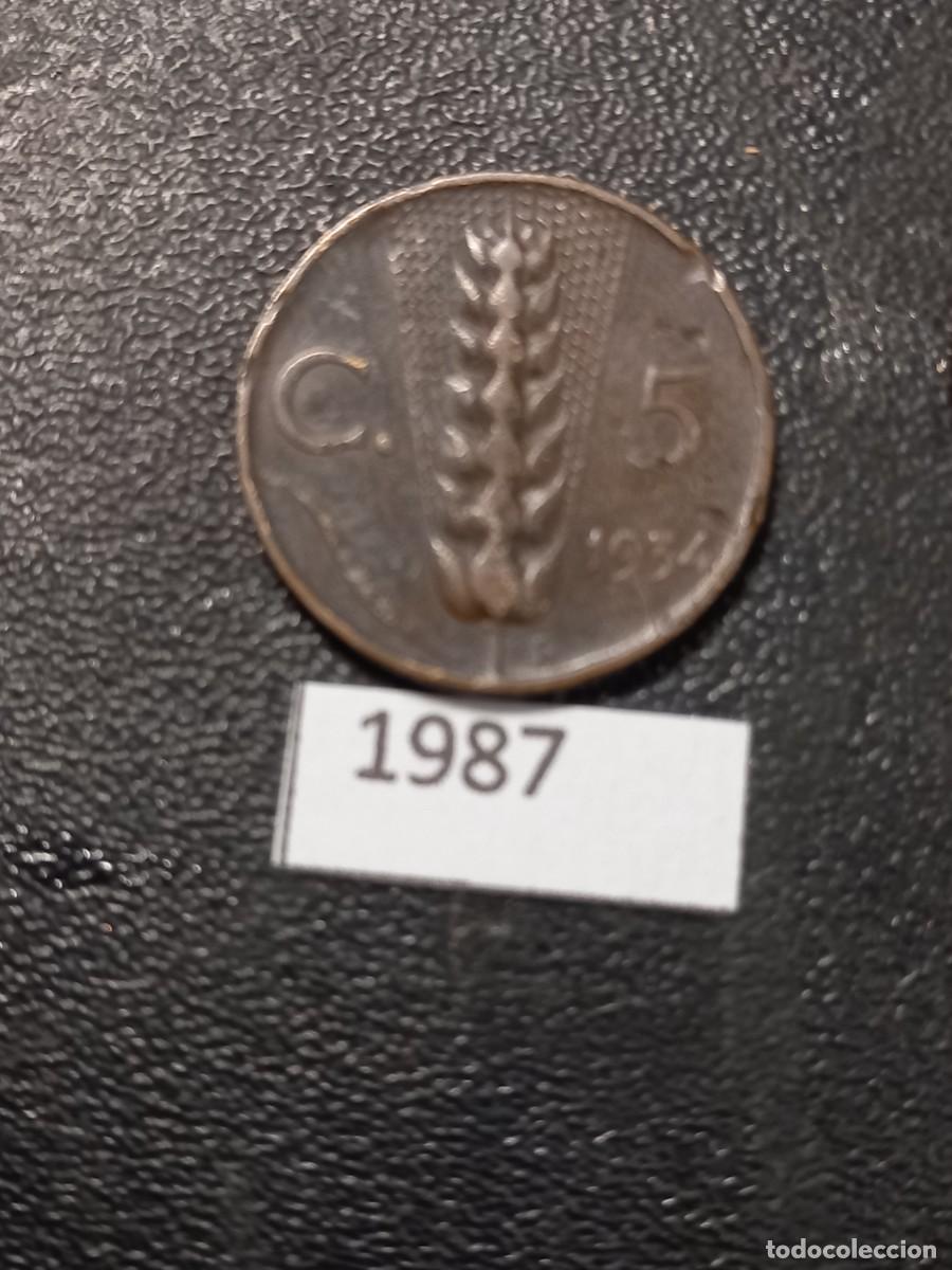 Monedas antiguas de Europa: Italia 5 centesimi 1934 - Foto 1