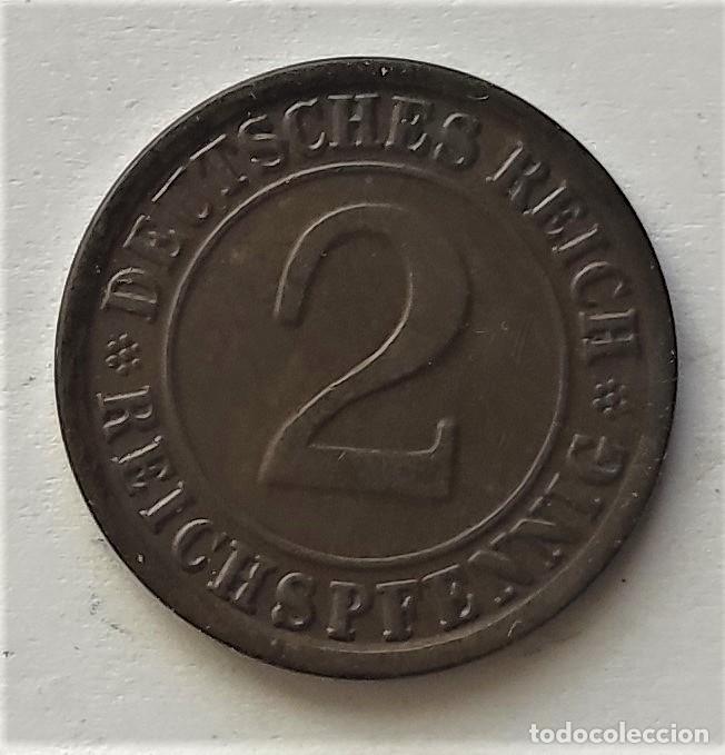 Monedas antiguas de Europa: 2 pfennig de Alemania del 1925 - Foto 1