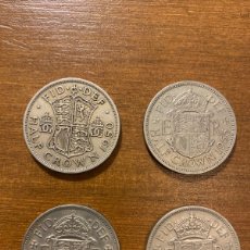 Monedas antiguas de Europa: LOTE DE 4 MONEDAS DE HALF CROWN - 1950 1955 1957 1961 - GRAN BRETAÑA
