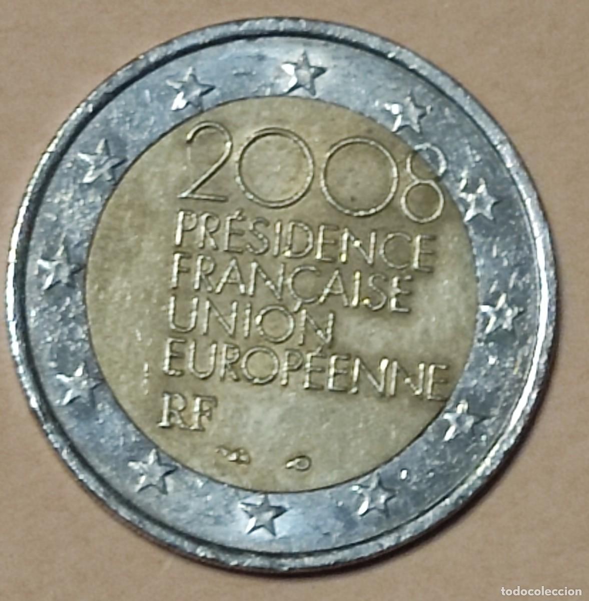 Monedas antiguas de Europa: Francia-2 euros-2008-Presidencia UE-374.