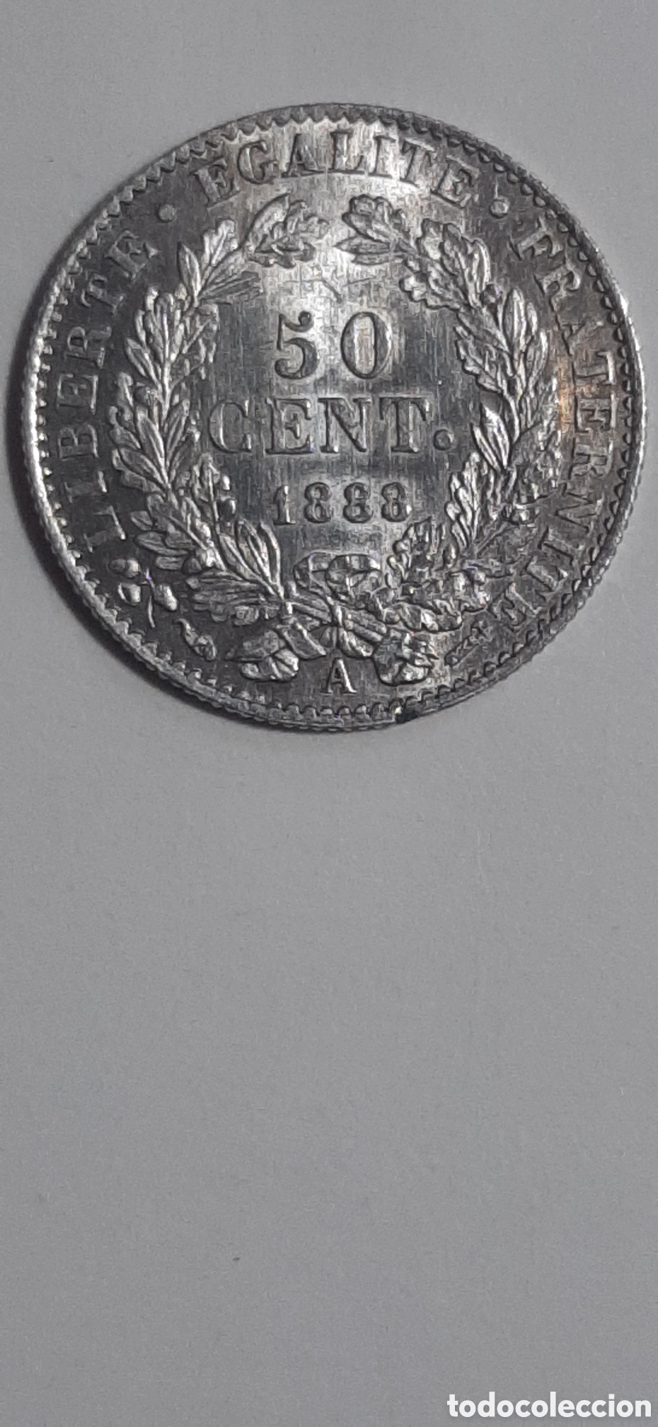 Monedas antiguas de Europa: MONEDA FRANCESA DE PLATA 50 CENT 1888-A - Foto 1
