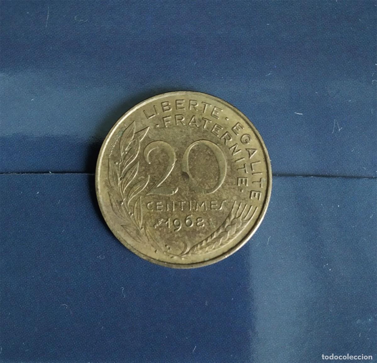 Monedas antiguas de Europa: 20 CENTIMOS FRANCIA 1968 - Foto 2