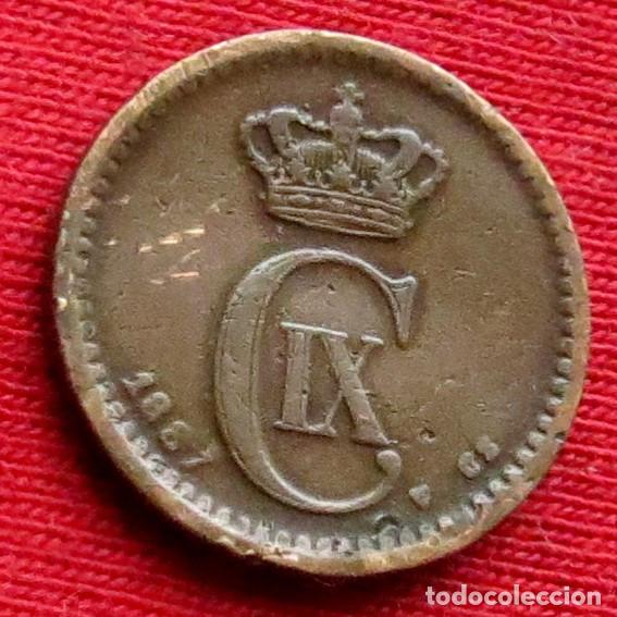 Monedas antiguas de Europa: Dinamarca 1 ore 1887 - Foto 2
