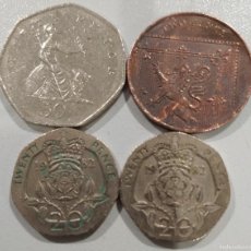 Monedas antiguas de Europa: LOTE DE 4 MONEDAS DE INGLATERRA, VARIADAS // ELIZABETH PENNY POUND LIBRA GRAN BRETAÑA PENCE ENGLAND