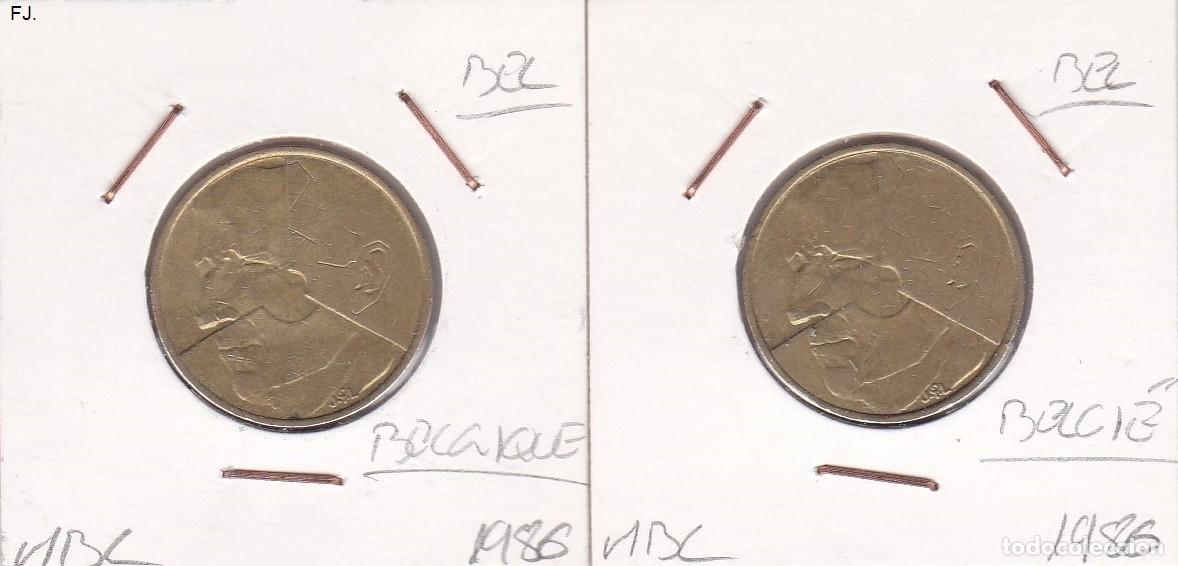 Alte M&uuml;nzen aus Europa: 2 Monedas 5 Francos 1986 Belgica. Monedas de Belgi&euml; y Belgique Mbc.