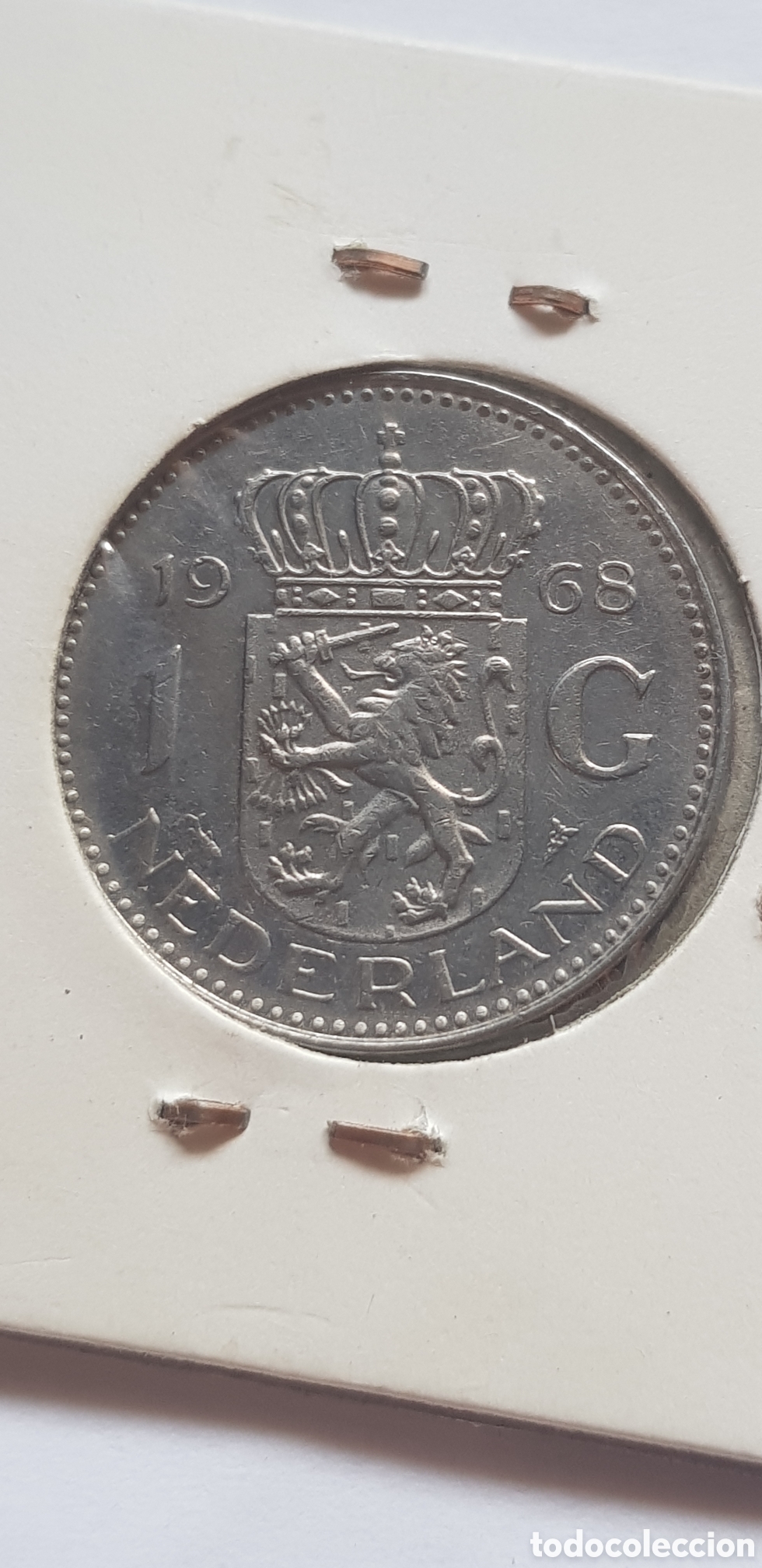 Monedas antiguas de Europa: 1 Gulden 1968 Holanda - Foto 2