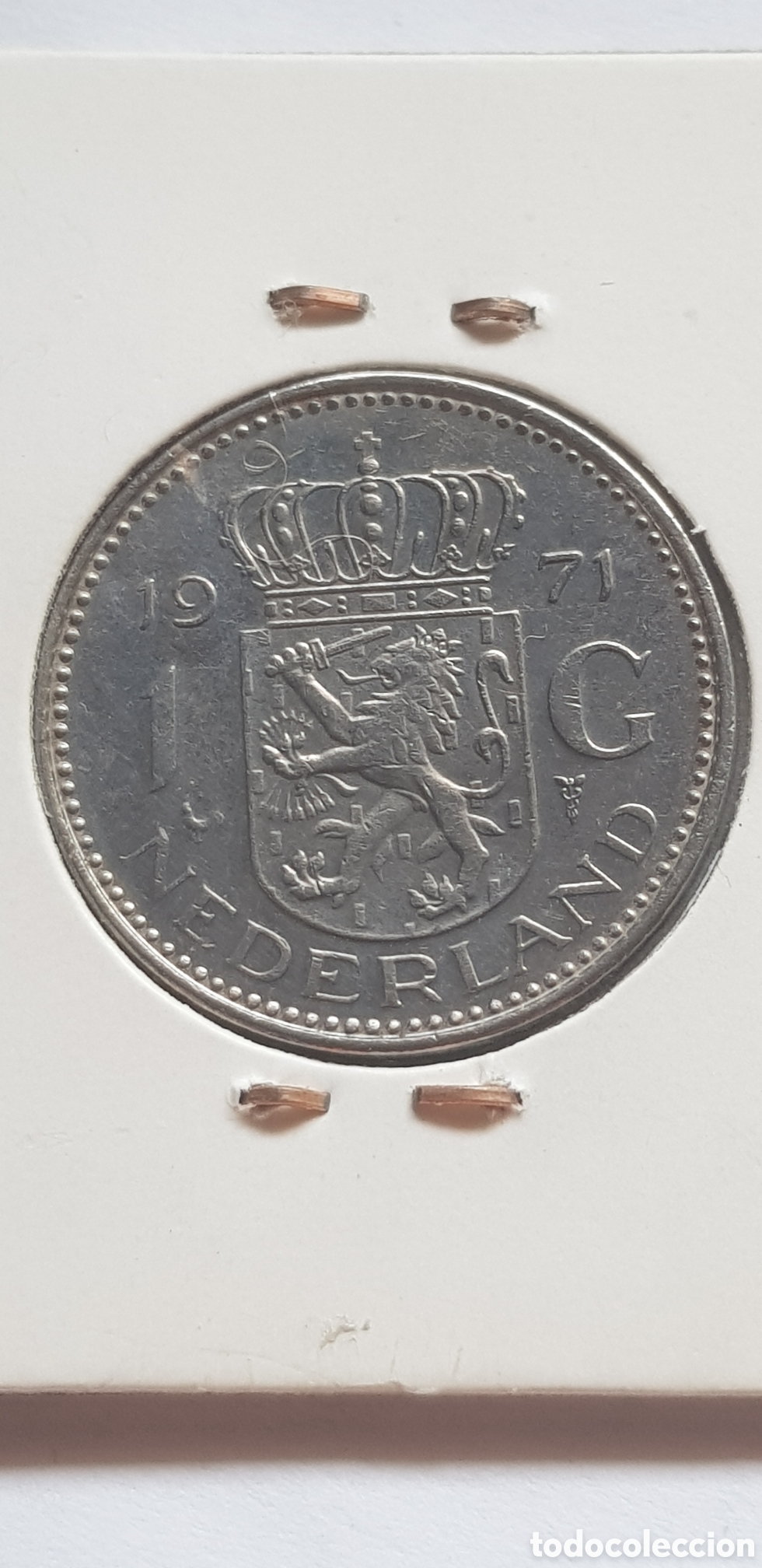 Monedas antiguas de Europa: 1 Gulden 1971 Holanda - Foto 2
