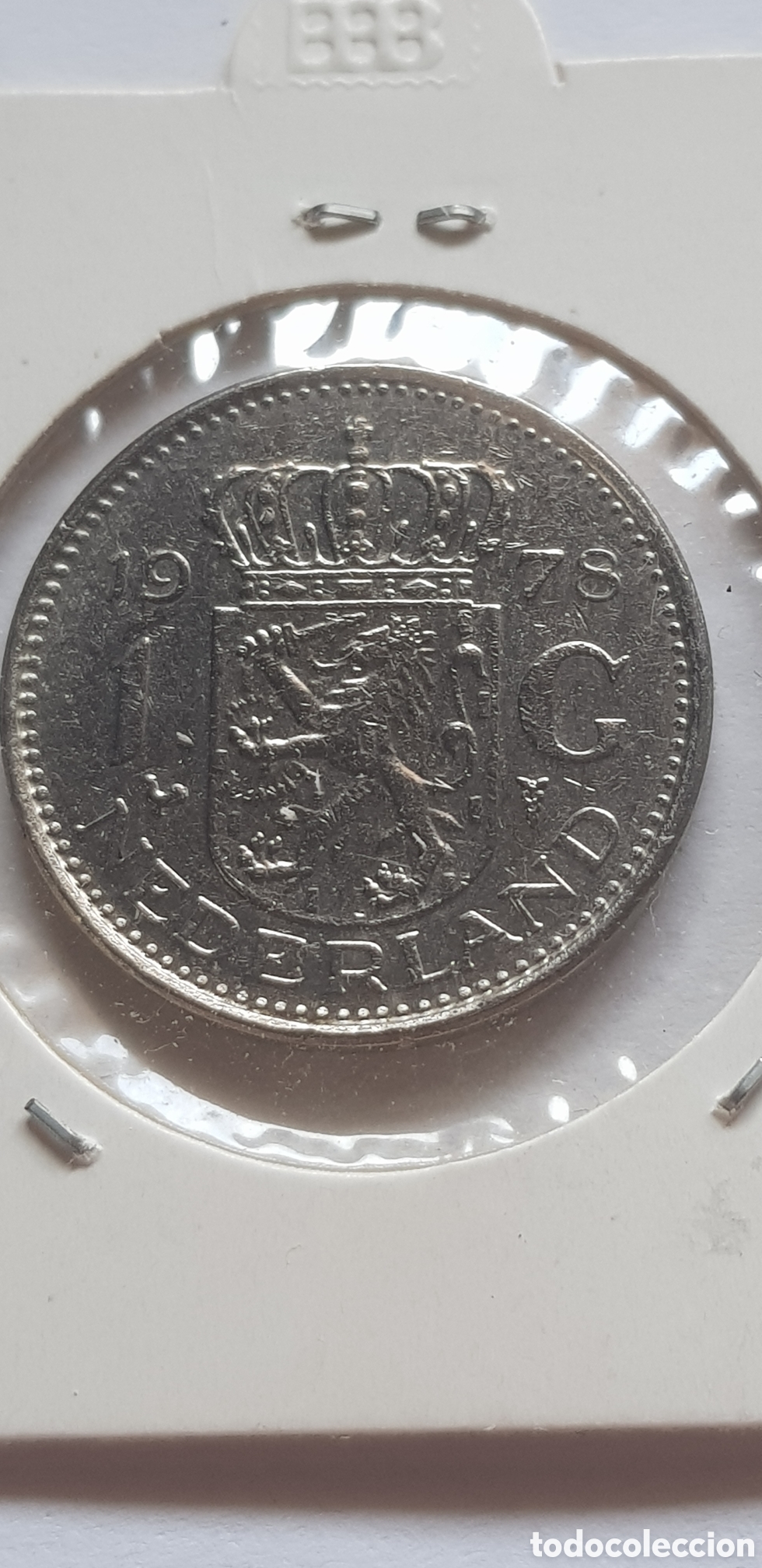 Monedas antiguas de Europa: 1 Gulden 1978 Holanda - Foto 2