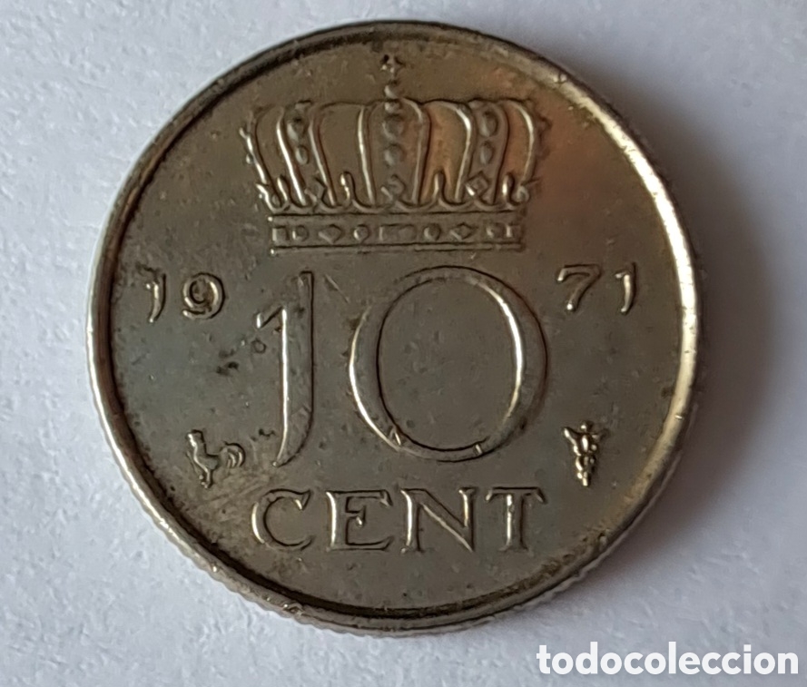 Monedas antiguas de Europa: Moneda de 10 C&eacute;ntimos de Holanda del a&ntilde;o 1971 - Foto 1