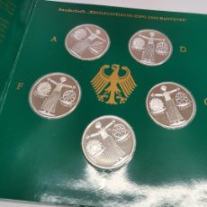Monedas antiguas de Europa: 10 MARCOS DE PLATA DE ALEMANIA DEL AÑO 2000-A-D-G-F-J.CARPETA OFICIAL COMPLETA.PROOF. Lote 399980974