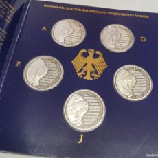Monedas antiguas de Europa: 10 MARCOS DE PLATA DE ALEMANIA DEL AÑO 2001-A-D-G-F-J.CARPETA OFICIAL COMPLETA.PROOF. Lote 400001469
