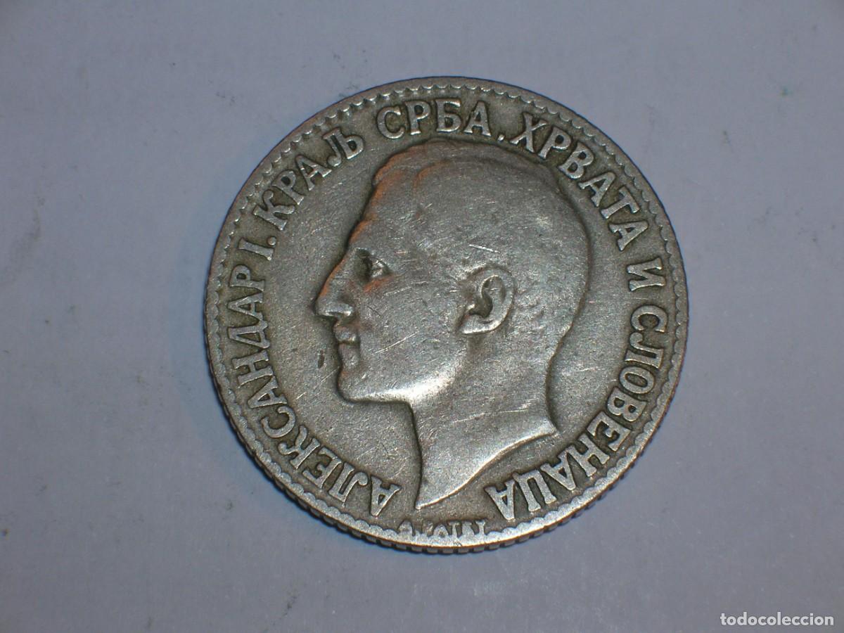 Moedas antigas da Europa: YUGOSLAVIA/REINO SERBIOS, CROATAS Y ESLOVENOS 2 dinares 1925, rayo (13789)