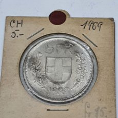 Monedas antiguas de Europa: 5 FRANCOS SUIZOS PLATA 1969. Lote 400316814