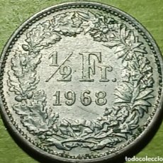 Monedas antiguas de Europa: SUIZA ½ FRANCO 1968. Lote 400685299