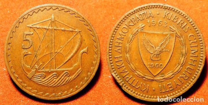 Monedas antiguas de Europa: Moneda De Chipre 5 Mils 1963 - Foto 1