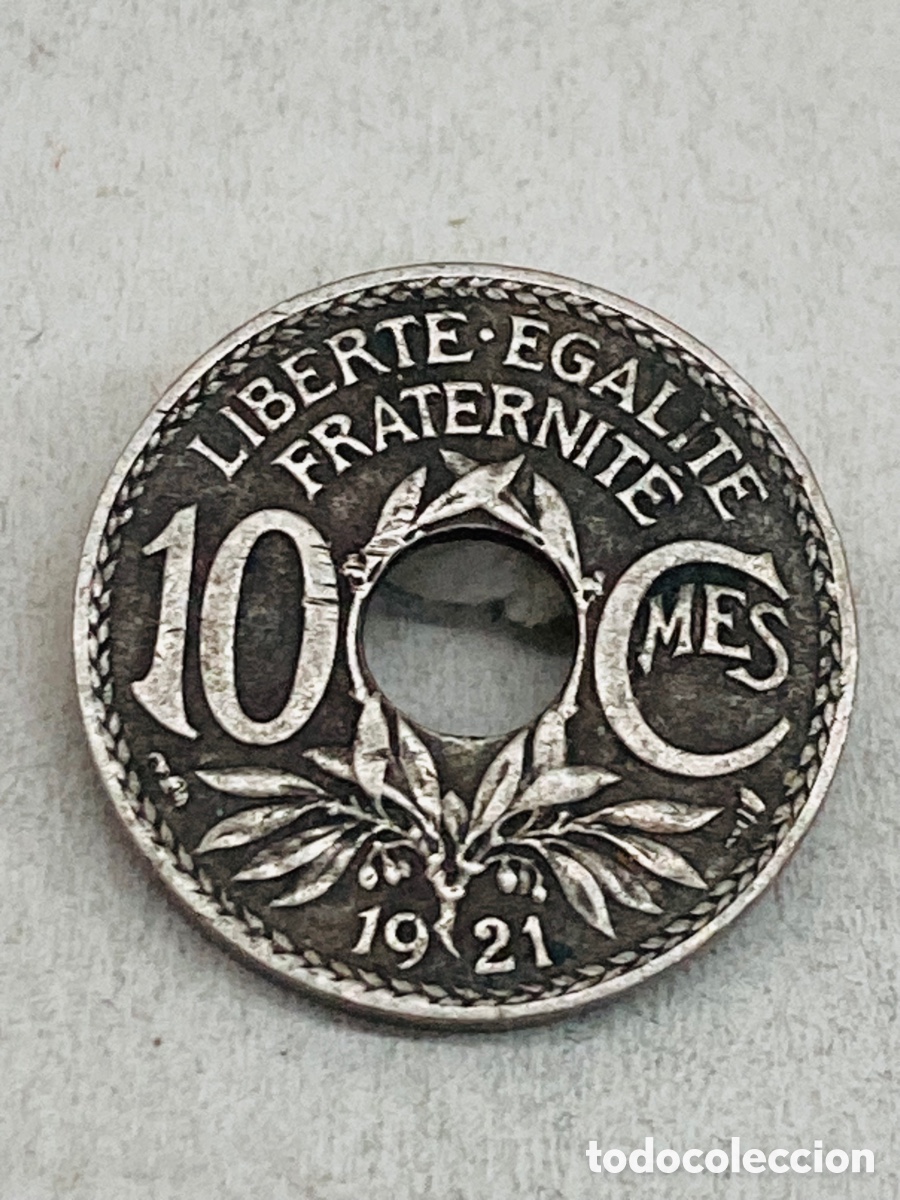 Monedas antiguas de Europa: Moneda 10 c&eacute;ntimos 1921 - Foto 1