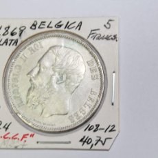 Monedas antiguas de Europa: MONEDA DE PLATA DE 5 FRANCS DE 1868 KM 24 DE BELGICA EN MBC+ Y L.C.C.F. Lote 401319839