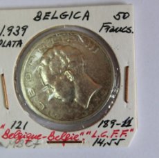 Monedas antiguas de Europa: MONEDA DE PLATA DE 50 FRANCS DE 1939 KM 121 DE BELGICA EN MBC+. Lote 401711044