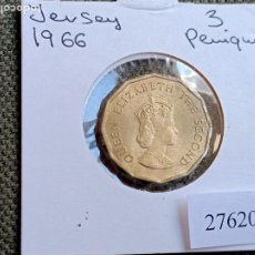 Monedas antiguas de Europa: JERSEY, 1/4 DE CHELIN, (3 PENIQUES) 1966. Lote 401719404