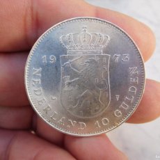 Monedas antiguas de Europa: PAISES BAJOS 10 GULDEN 1973 PLATA