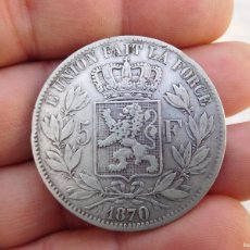 Monedas antiguas de Europa: BELGICA 5 FRANCOS 1870 PLATA. Lote 402408884