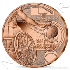 Monedas antiguas de Europa: FRANCIA 1/4 EURO 2023 BALONCESTO EN SILLA DE RUEDAS JUEGOS OLÍMPICOS PARIS 0,25€. Lote 402452744