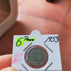 Monedas antiguas de Europa: MONEDA DE 6 SEIS PENIQUES PENCE REINO UNIDO GRAN BRETAÑA INGLATERRA 1953 MUY BUENA CONSERVACION. Lote 403340744