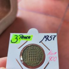 Monedas antiguas de Europa: MONEDA DE 3 TRES PENIQUES PENCE REINO UNIDO GRAN BRETAÑA INGLATERRA 1957 EXCELENTE CONSERVACION. Lote 403342234
