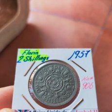 Monedas antiguas de Europa: MONEDA DE 2 DOS SHILLINGS FLORIN REINO UNIDO GRAN BRETAÑA INGLATERRA 1957 EXCELENTE CONSERVACION. Lote 403342604
