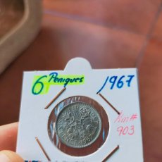 Monedas antiguas de Europa: MONEDA DE 6 SEIS PENCE PENIQUES REINO UNIDO INGLATERRA GRAN BRETAÑA 1967 EXCELENTE CONSERVACION. Lote 403343509