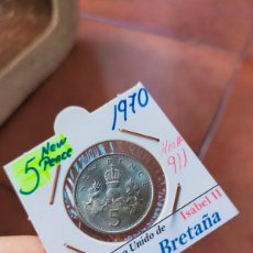 Monedas antiguas de Europa: MONEDA DE 5 CINCO PENCE PENIQUES REINO UNIDO INGLATERRA GRAN BRETAÑA 1970 EXCELENTE CONSERVACION. Lote 403343859