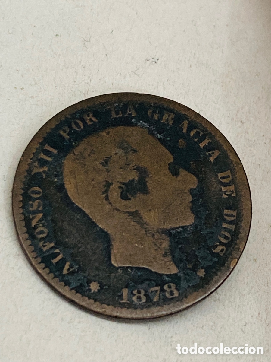 Monedas antiguas de Europa: Moneda cinco c&eacute;ntimos 1878 - Foto 1