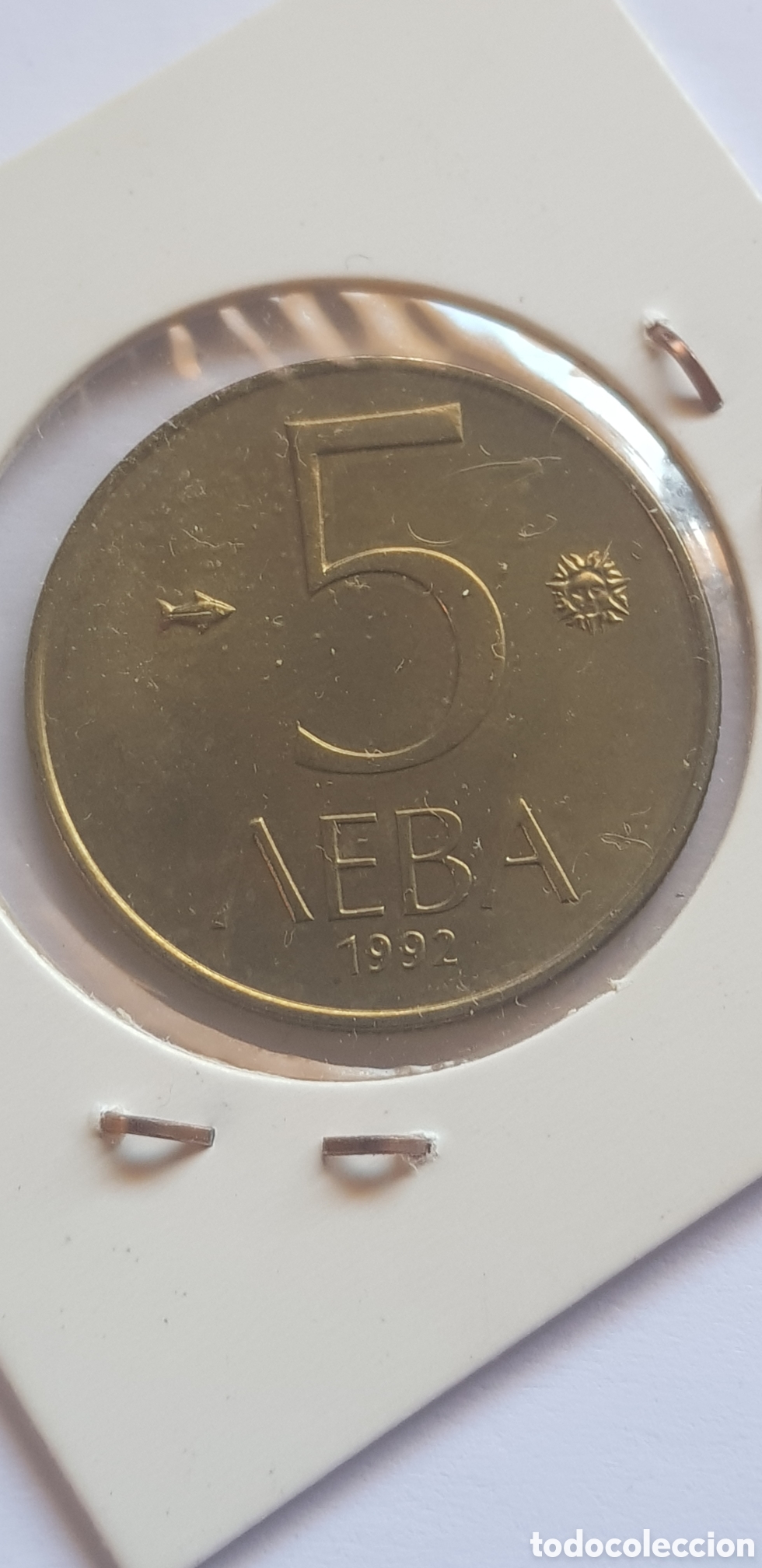 Monedas antiguas de Europa: 5 Leva Bulgaria 1992 MBC+++ - Foto 3